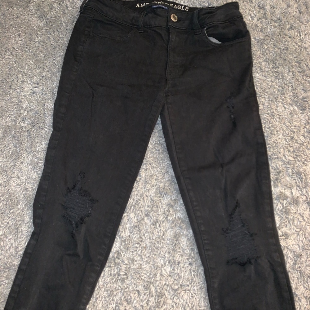 Black ripped jeans